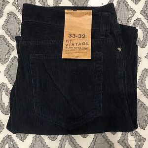 NWT! J. Crew navy corduroys. 33 by 32